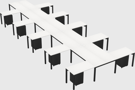 Shared l-shaped desk