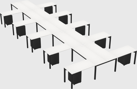Shared l-shaped desk