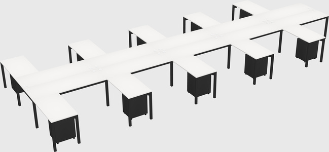 Shared l-shaped desk