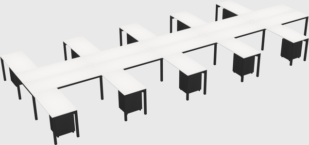 Shared l-shaped desk
