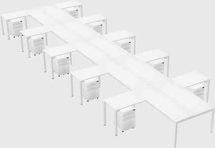 Shared l-shaped desk