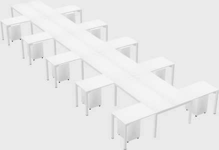 Shared l-shaped desk