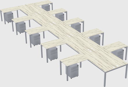 Shared l-shaped desk