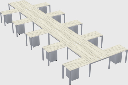 Shared l-shaped desk