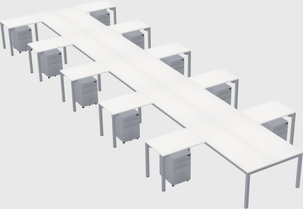 Shared l-shaped desk