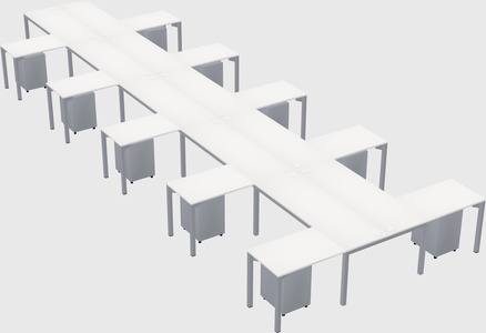 Shared l-shaped desk