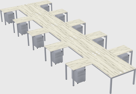 Shared l-shaped desk