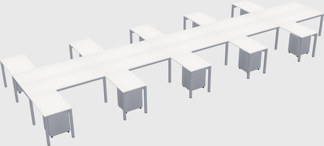 Shared l-shaped desk