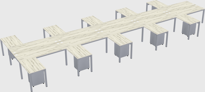 Shared l-shaped desk