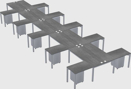 Shared l-shaped desk