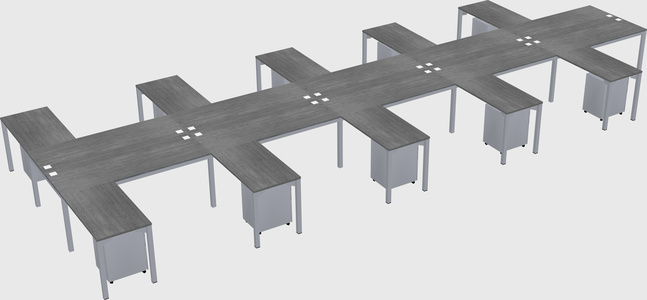 Shared l-shaped desk
