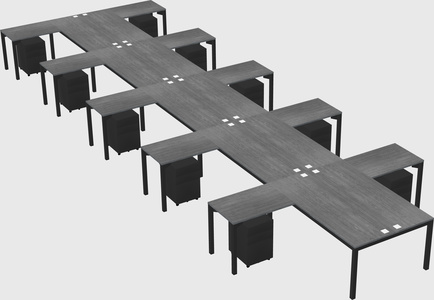 Shared l-shaped desk