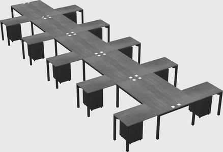 Shared l-shaped desk