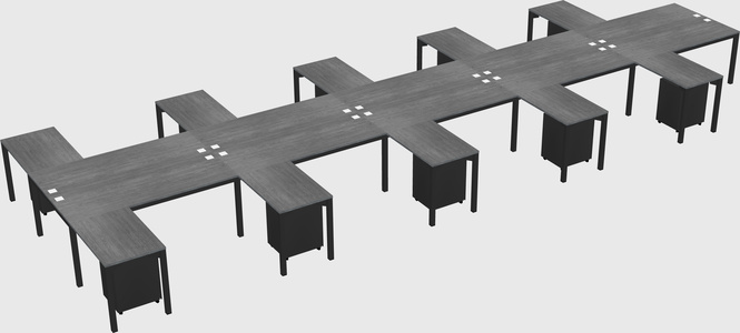 Shared l-shaped desk