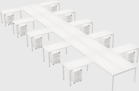 Shared l-shaped desk