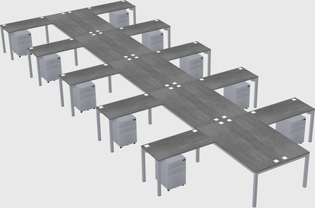 Shared l-shaped desk