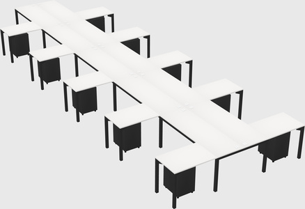 Shared l-shaped desk