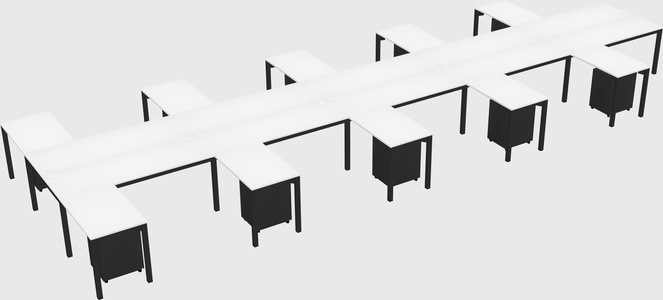 Shared l-shaped desk