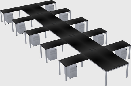 Shared l-shaped desk