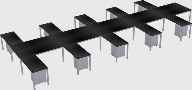 Shared l-shaped desk