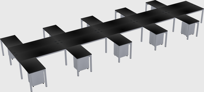 Shared l-shaped desk