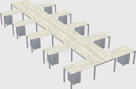 Shared l-shaped desk