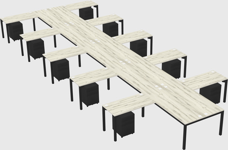Shared l-shaped desk