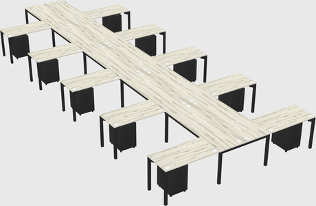 Shared l-shaped desk