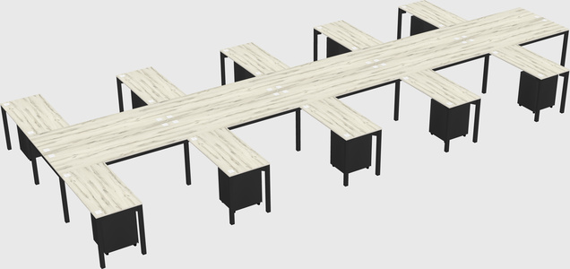 Shared l-shaped desk