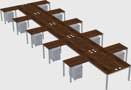 Shared l-shaped desk