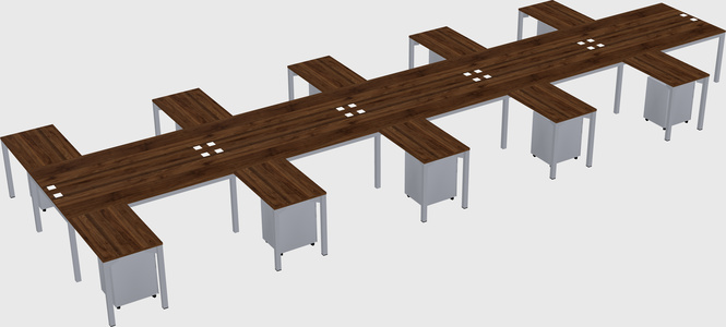 Shared l-shaped desk