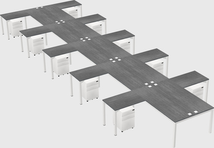 Shared l-shaped desk
