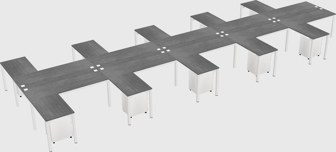 Shared l-shaped desk