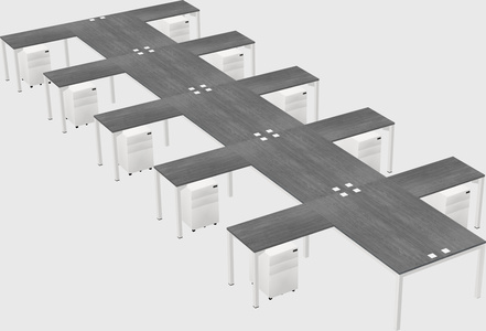 Shared l-shaped desk