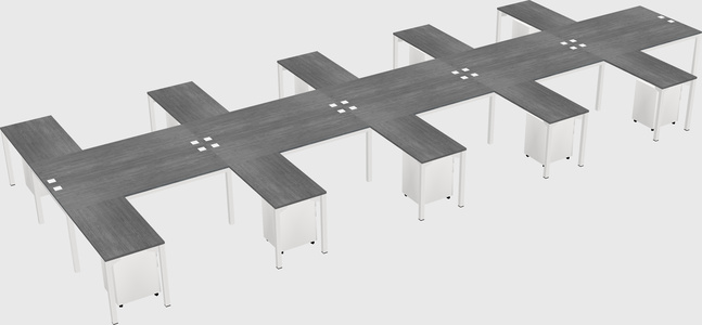 Shared l-shaped desk