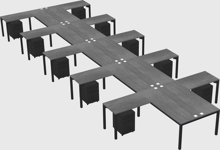 Shared l-shaped desk