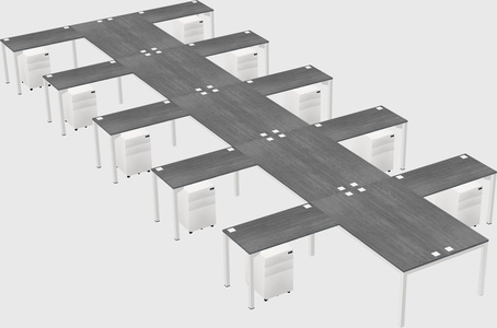 Shared l-shaped desk