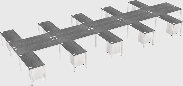 Shared l-shaped desk