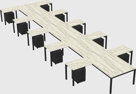 Shared l-shaped desk