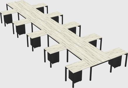 Shared l-shaped desk