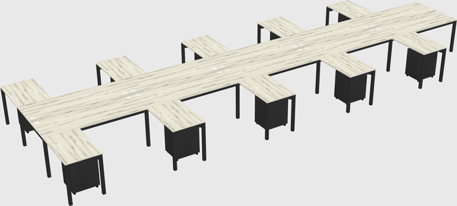 Shared l-shaped desk