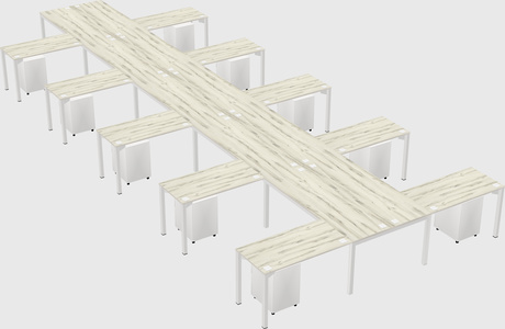 Shared l-shaped desk
