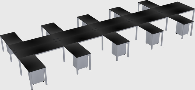 Shared l-shaped desk