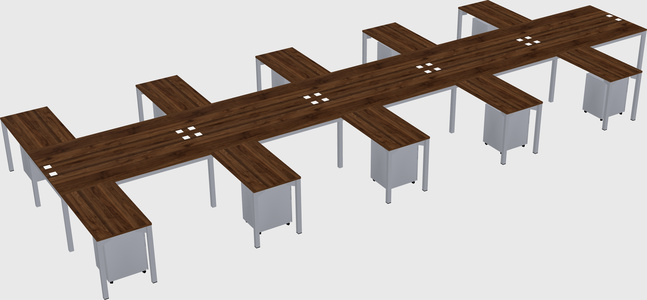 Shared l-shaped desk