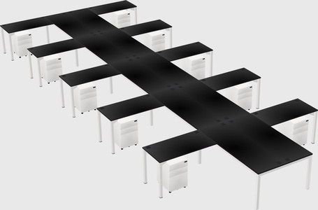 Shared l-shaped desk