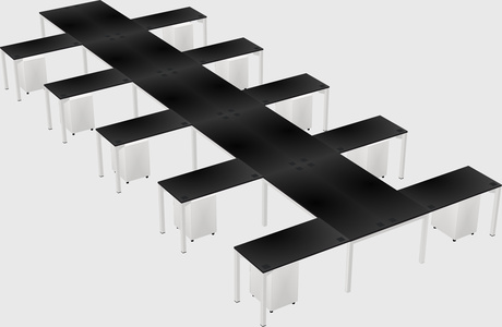 Shared l-shaped desk