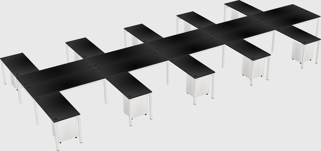 Shared l-shaped desk