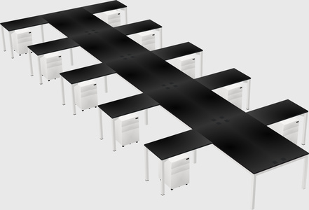 Shared l-shaped desk