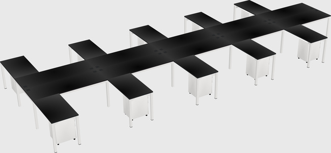 Shared l-shaped desk