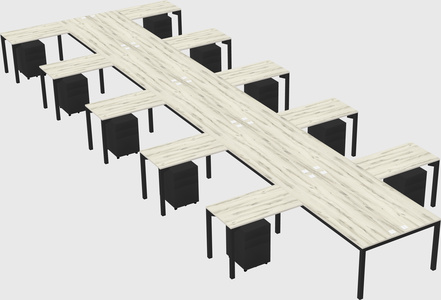 Shared l-shaped desk